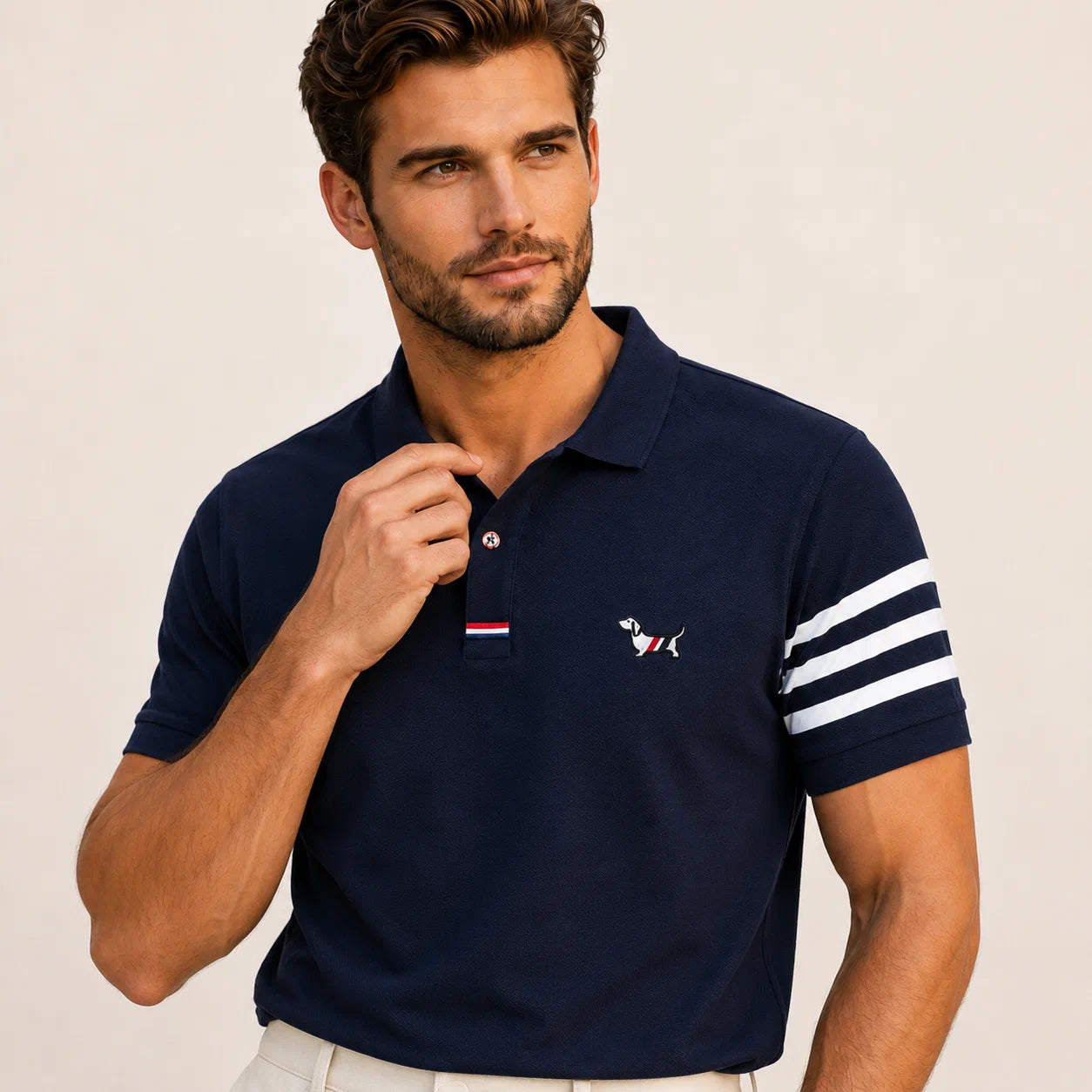 Arm-Stripe Polo Shirt