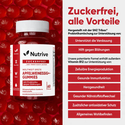 Nutrive ZERO SUGAR 3er-Wellness-Bundle | Prä-, Post- und Probiotika, Apfelessig- und Ashwagandha-Gummis