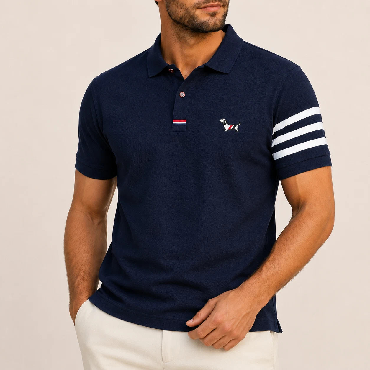 Arm-Stripe Polo Shirt