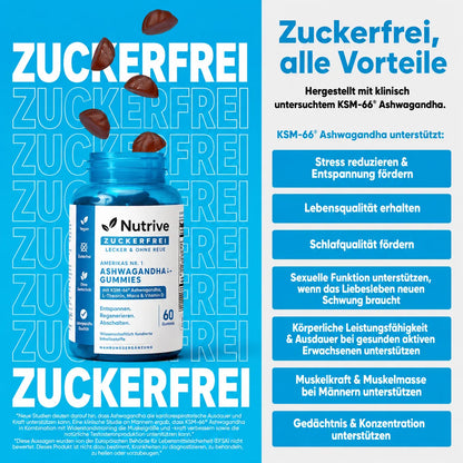 Nutrive ZERO SUGAR 3er-Wellness-Bundle | Prä-, Post- und Probiotika, Apfelessig- und Ashwagandha-Gummis