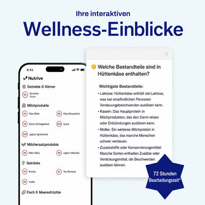 Set mit Lebensmitteln, Vitaminen und Produkten für die Darmgesundheit