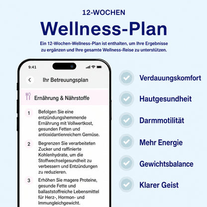 Set mit Lebensmitteln, Vitaminen und Produkten für die Darmgesundheit
